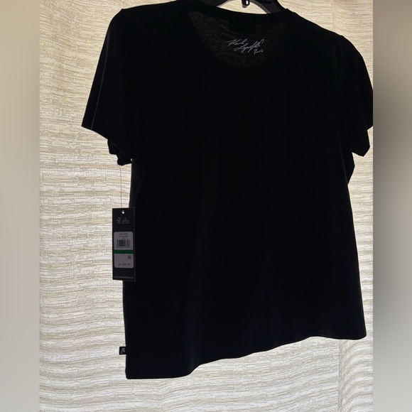Karl Lagerfeld Rhinestone Bonjour Black T-Shirt - Picture 4 of 8